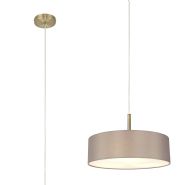 DK0708  Baymont 45cm 3 Light Pendant Antique Brass, Grey/White